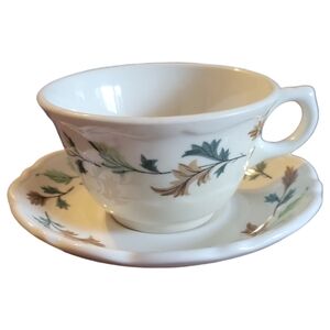 1 Vtg 1969 Syracuse China Restaurant Ware Kingswood Scalloped Leaves Cup/Saucer